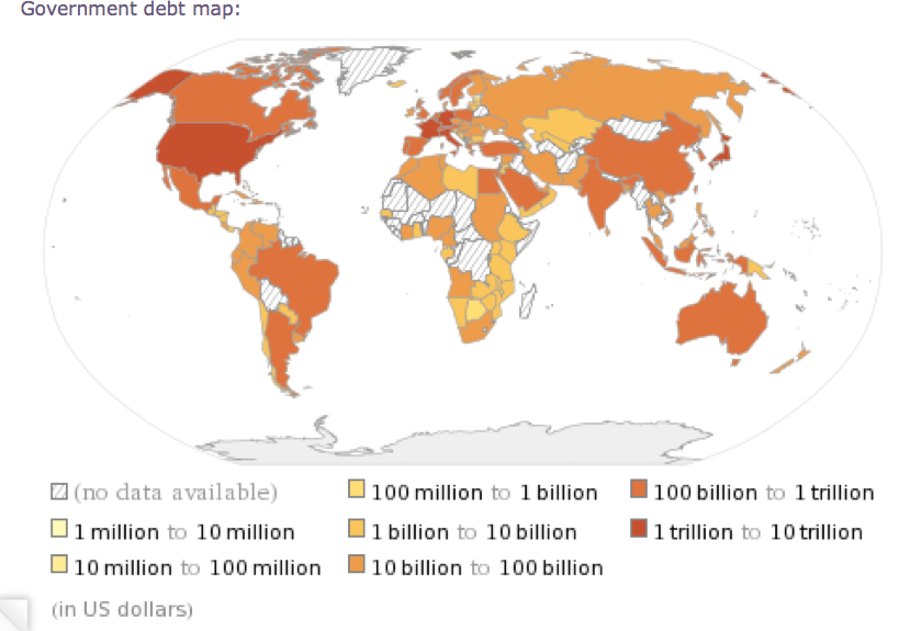 Gráfico de deuda pública en el mundo